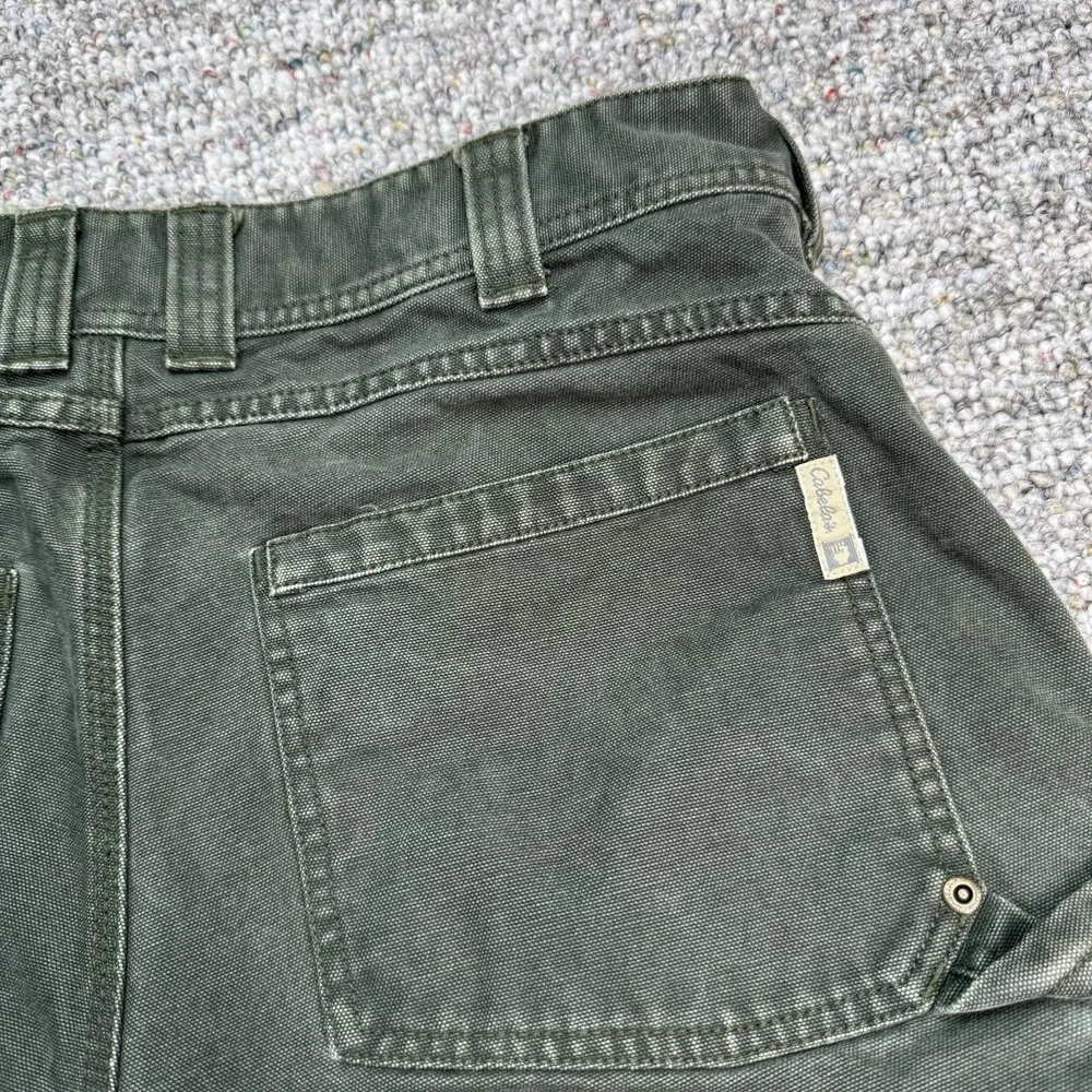 Cabelas Shorts Mens 32 Cargo Carpenter Hiking Outdoors Cotton Green